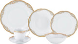 Catherine 24 Piece Porcelain Dinnerware Set, Gold