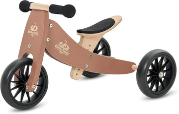 Tot in-1 Wooden Balance Bike & Tricycle for Toddlers 12-24 Months - Adjustable Seat, Puncture-Proof Tires