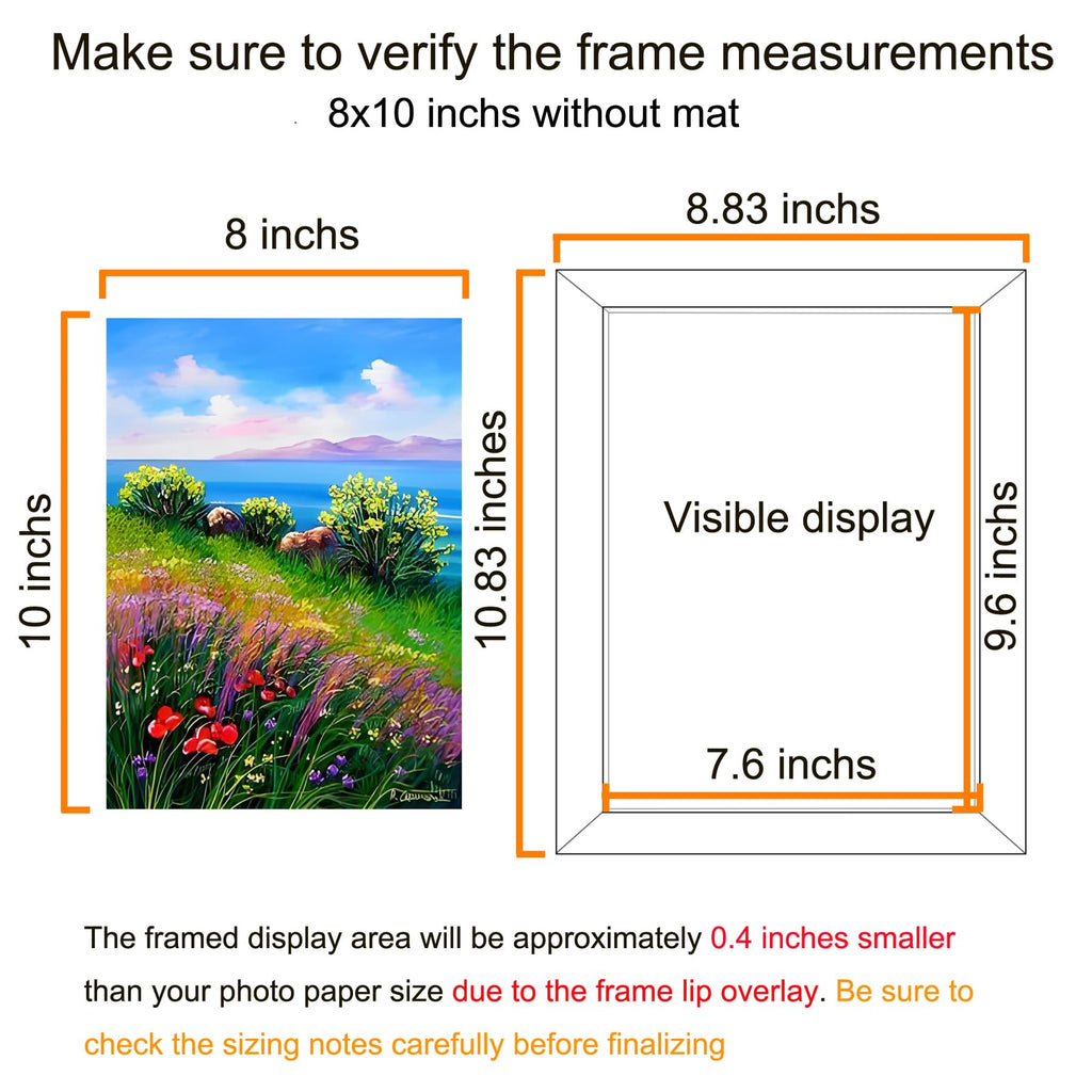 8x10 Picture Frame Black Set of 6, Display Pictures 5x7 with Mat or 8x10 Without Mat for Wall Mounting or TableTop