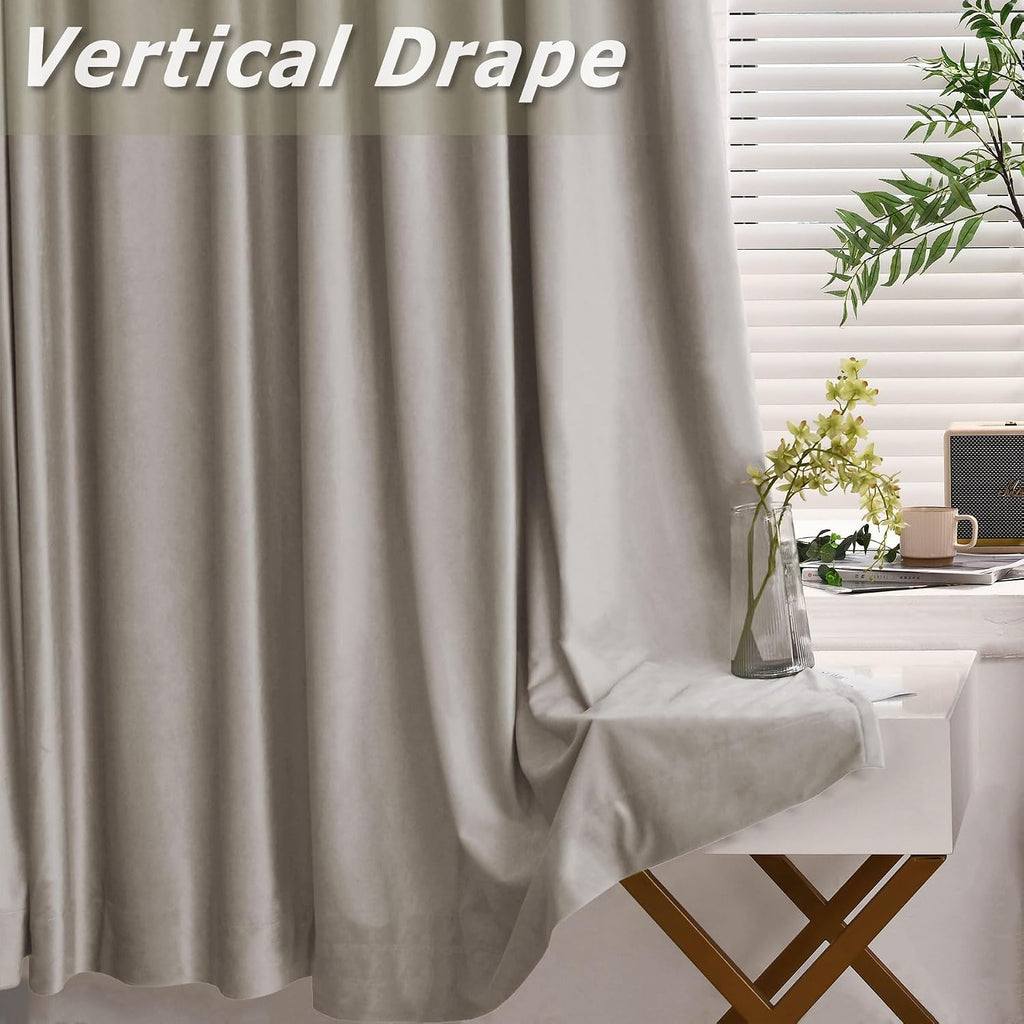 Blackout Curtains Pinch Pleated Drapes Velvet Drapes for French Door Thermal Insulated Curtain for Living Room