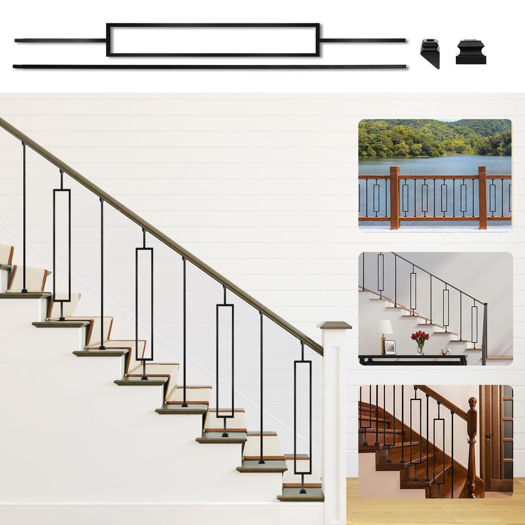 Iron Balusters for Staircases, 30 Pack Wrought Iron Baluster, Metal Stair Baluster Stair Spindles, Staircase