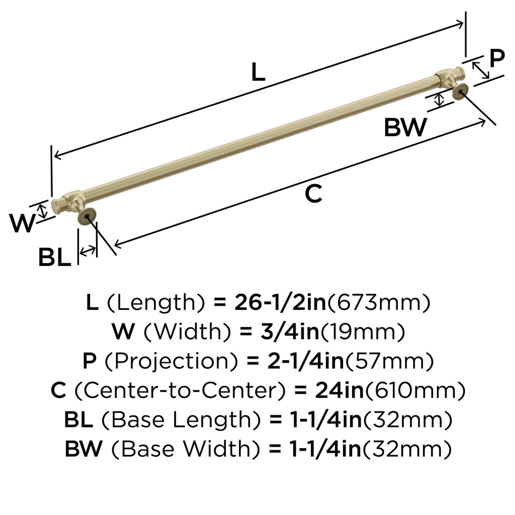 24" Winsome Golden Champagne Appliance Pull