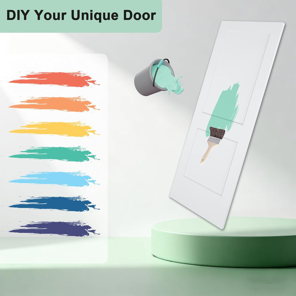 30"x80" 2-Panel Shaker Style White Primed Hollow Core Interior Molded Door Slab, NOT Pre-drilled and NOT Included