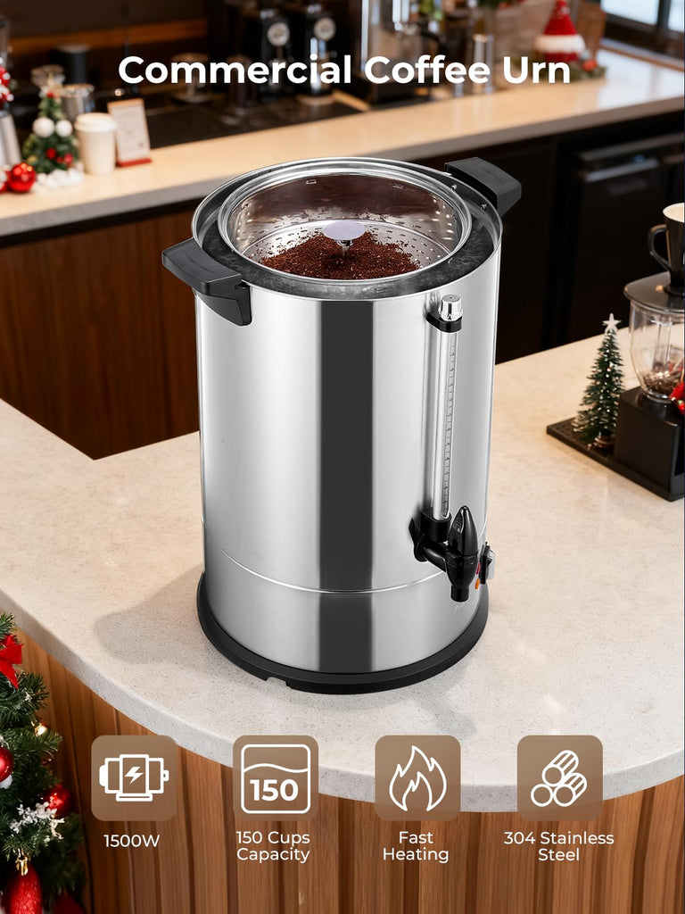 Coffee Urn 150 Cups Commercial, 15L Electric Beverage Dispenser