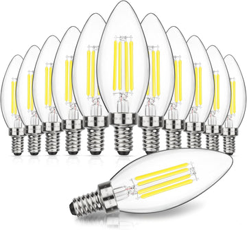 Dimmable E12 LED Candelabra Bulbs 60W Equivalent, Daylight White 5000K, 600LM Chandelier Light Bulb, B11 LED Candle