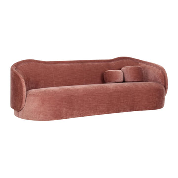 Circe Cream Textured Velvet Sofa (Mauve)
