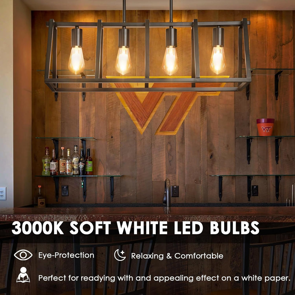 Vintage LED Edison Bulbs, ST58 Dimmable 4W E26 LED Bulb 40W Equivalent, 3000K Soft White Led Light Bulbs, Antique LED