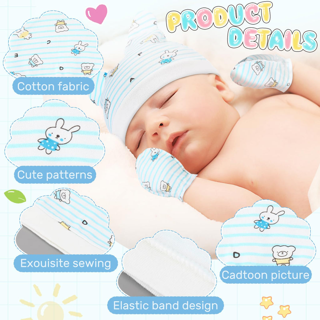 18 Pcs Baby Hats Mittens and Socks Set Newborn Boy