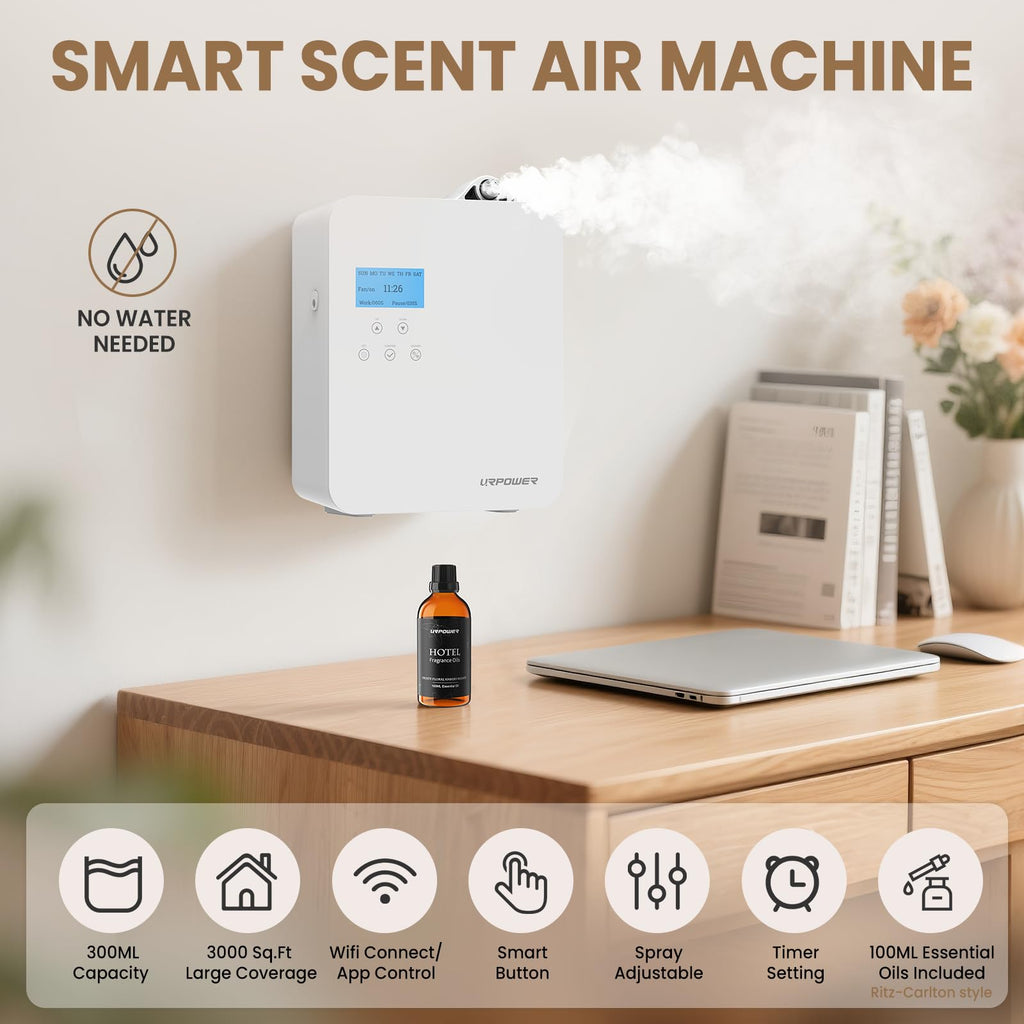 300mL Waterless Essential Oil Diffuser, Cold-Air Scent Diffuser