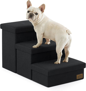 Dog Stairs with Storage, 16.7" H Wider Dog Steps, 3-Step