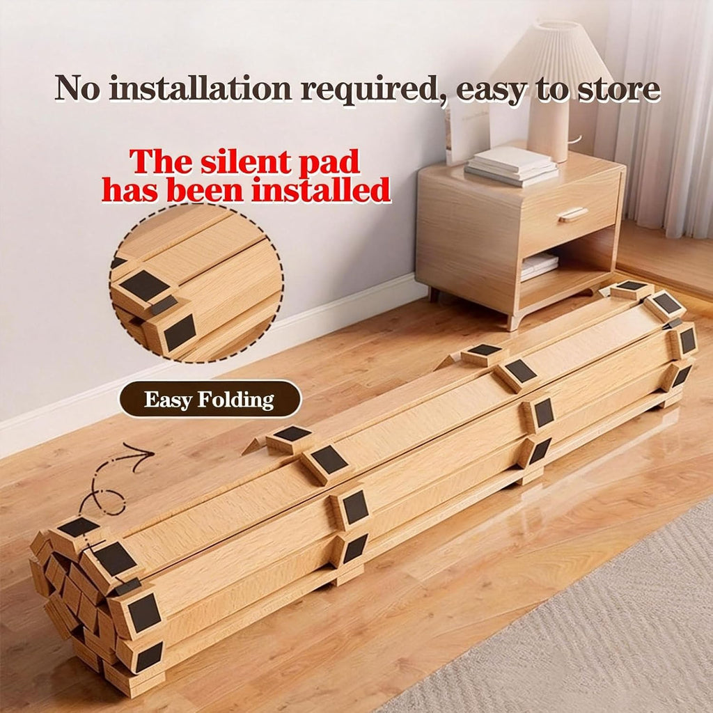 Floor Bed Frame Japanese Bed Frame Solid Wood Foldable Slatted Bed Base Guest Tatami Bed Frames Wooden Floor Platform