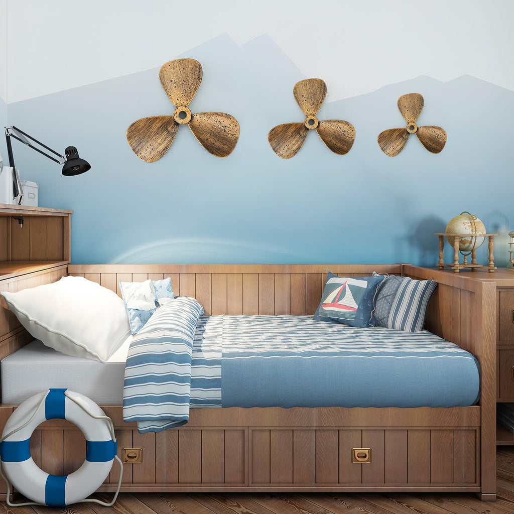 3 Pcs Nautical Decor Metal Nautical Wall Art Decor Ship Propeller