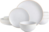 Rockaway 12-Piece Round Stoneware Dinnerware Set, Service for 4