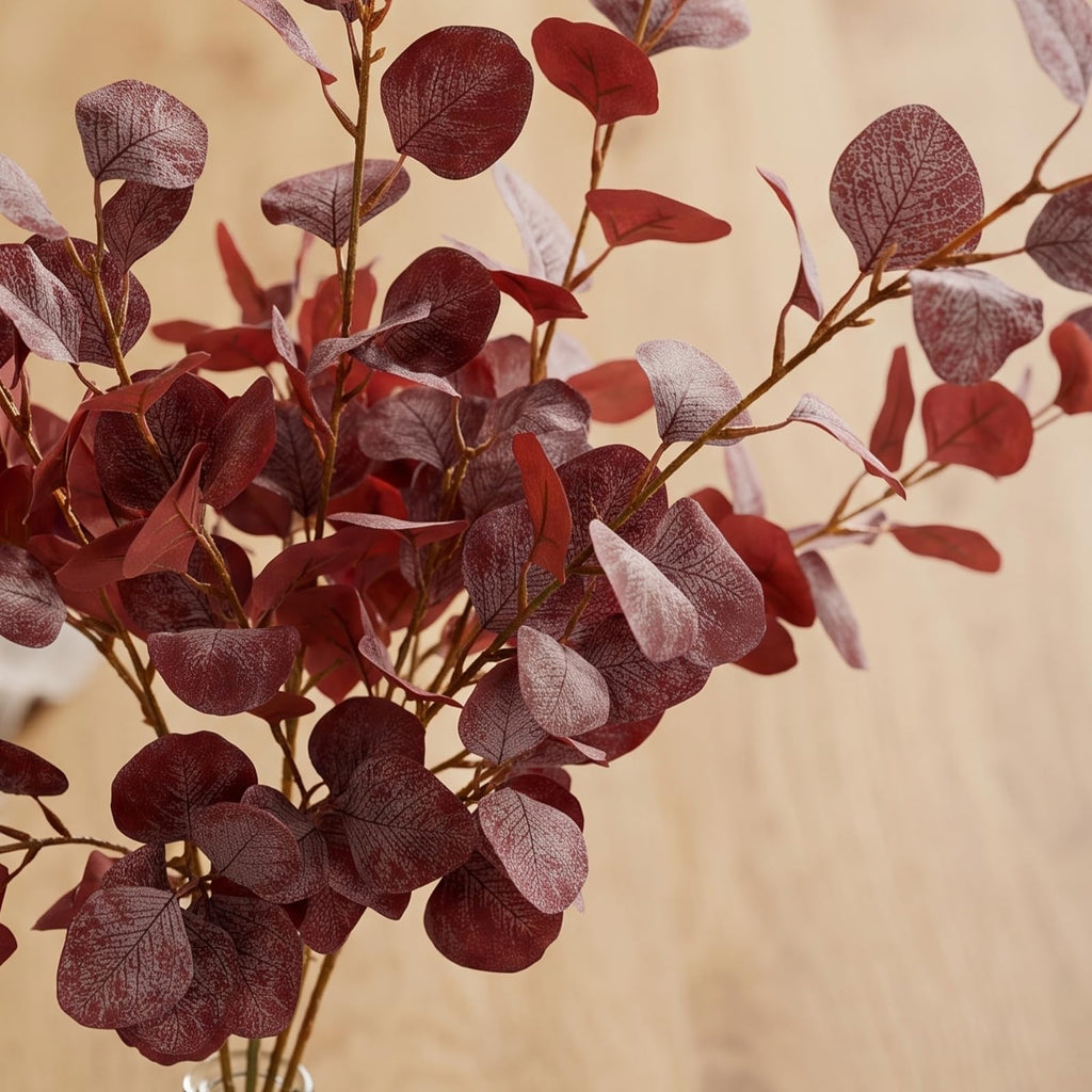 4 PCS Autumn Artificial Plants 35.4" Tall Fake Fall Artificial Stem Silk Leaves Branches Faux Autumn Plants for