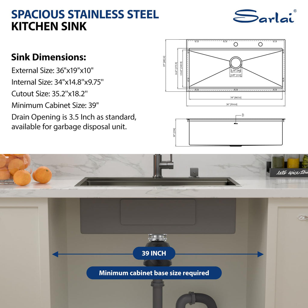 36 Inch Black Drop Sink Workstation 36x19 Drop Sink Black Stainless Steel Topmount Workstation Sink 16 Gauge Deep