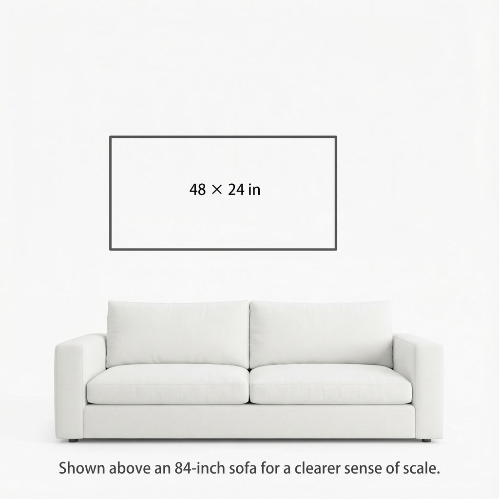 Framed Ocean Wave Canvas Wall Art, 48 x 24 Inches