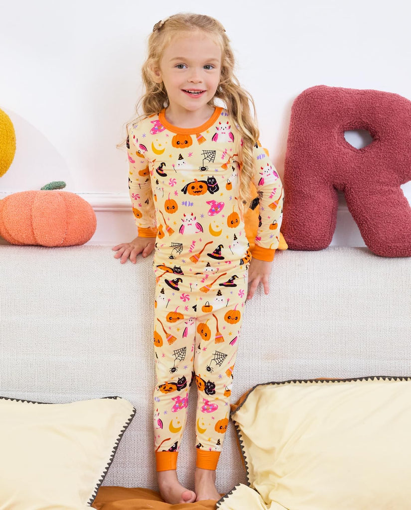 Bamboo Viscose Toddler Girls Kids Pajama Sets 12M- Snug fit Long-Sleeve Softness Sleepwear Pjs 2pcs Jammies