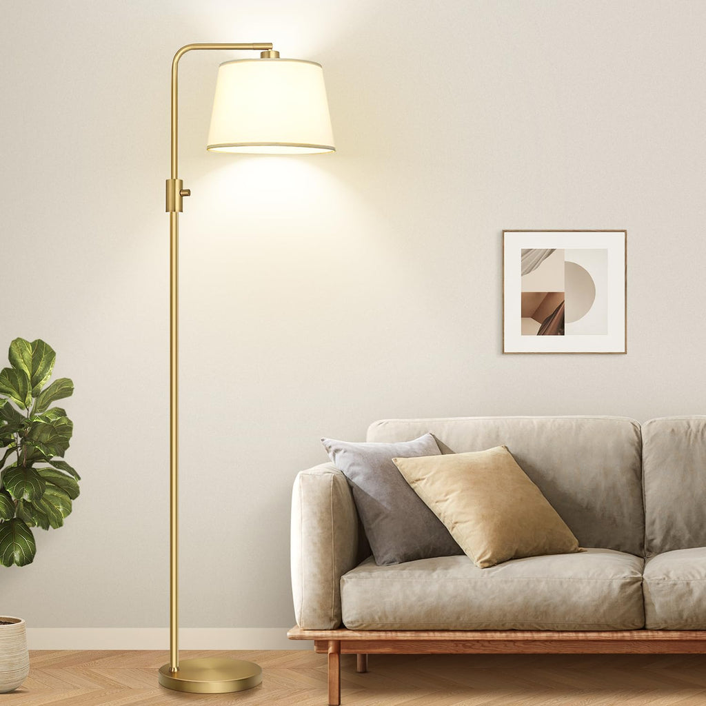 Dimmable Floor Lamp, 1000 Lumens LED Edison Bulb Included, Arc Floor Lamps Modern Standing Lamp with Shade