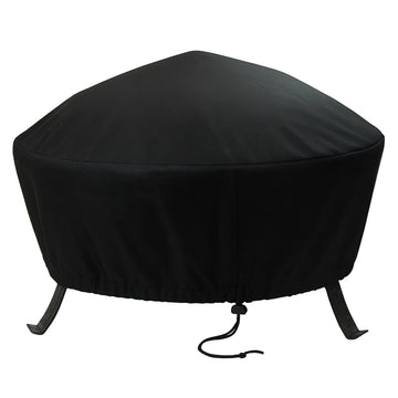 Heavy Duty Outdoor Fire Pit Cover, Round, Durable PVC, Black, 58"