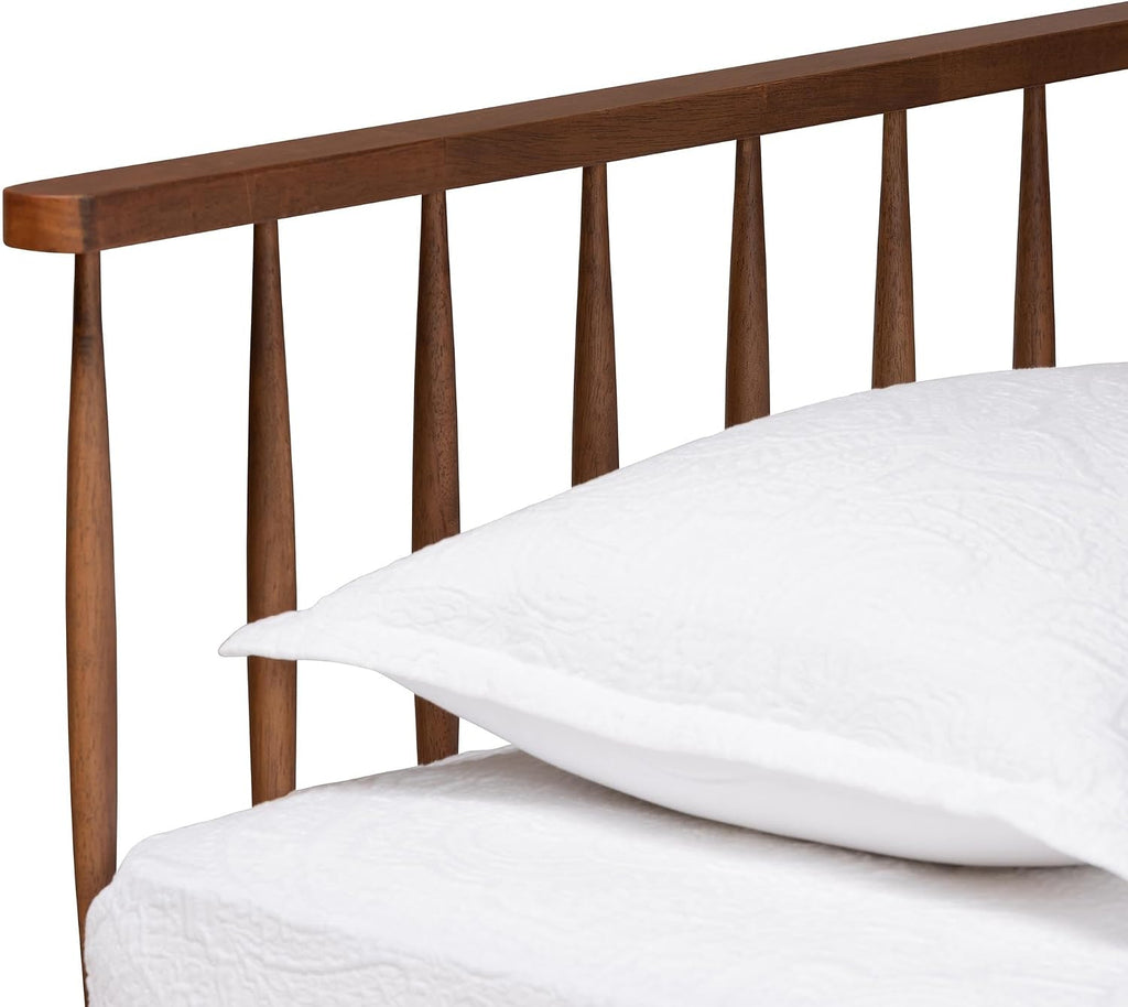 Matilda Mid-Century Modern Ash Walnut Finished Wood Twin Size Daybed