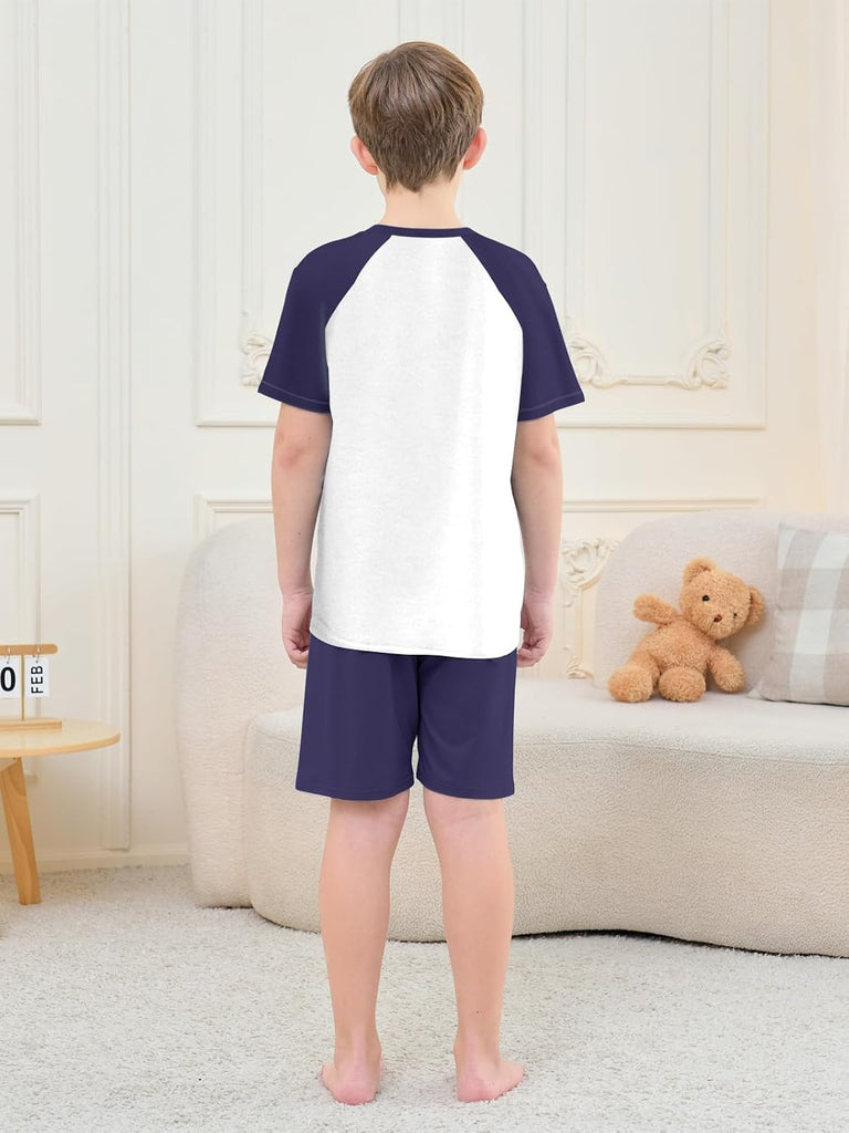 Boys's Summer Pajamas Striped Short Sleeve Sets Modal Pjs