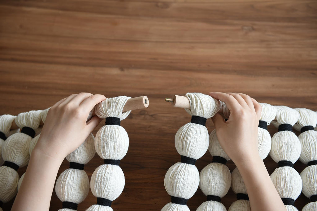 Macrame Wall Hanging Sphericity Textile Fiber Yarn Art 27"W*31"L