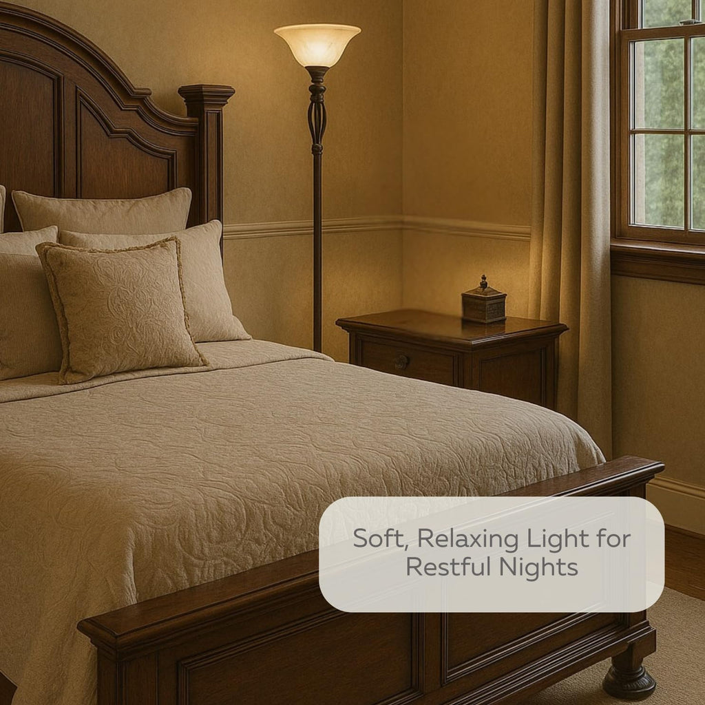 Torchiere Floor Lamp, 72" Bronze Standing Lamp