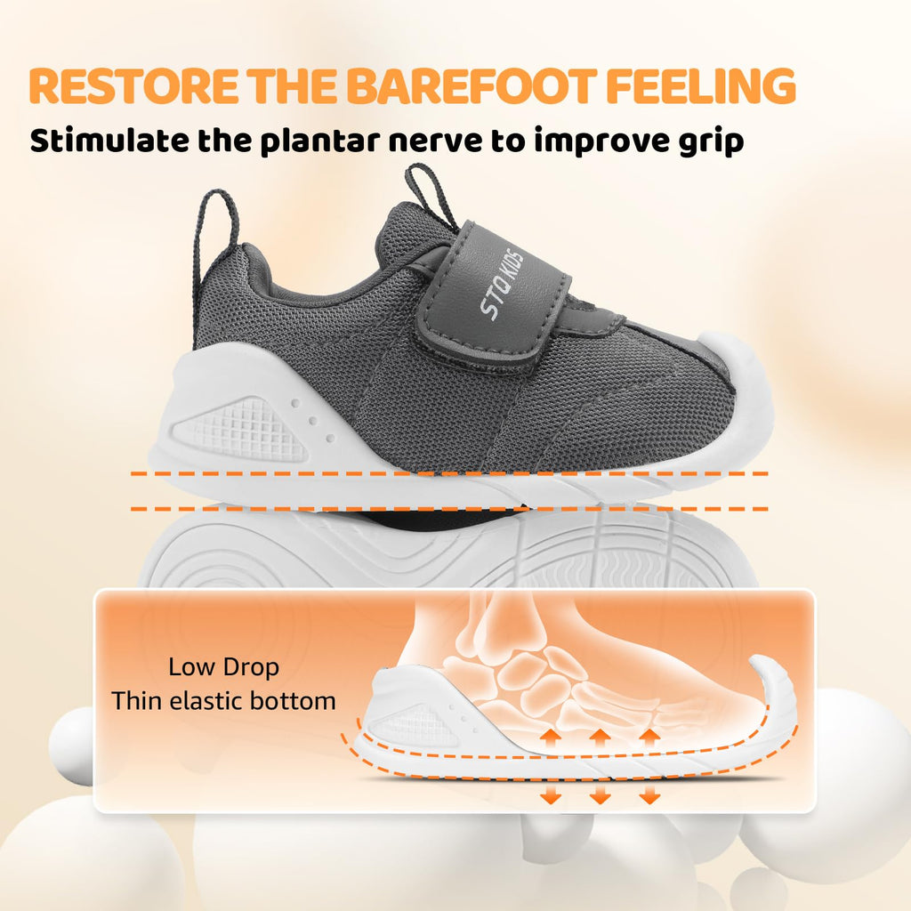 Baby Shoes Ankle Support First Walker Dark Grey T5