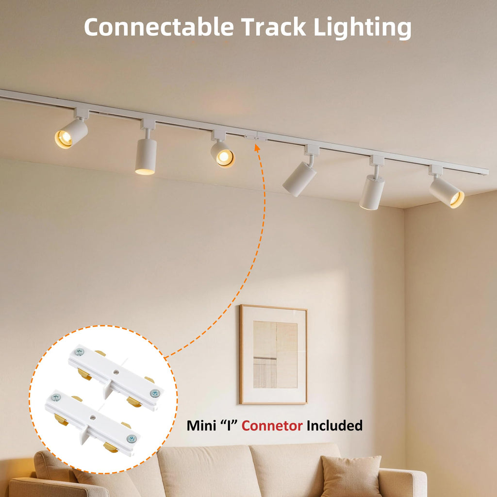 LED Track Lighting Kit with 12FT H Type Rail 12Light White