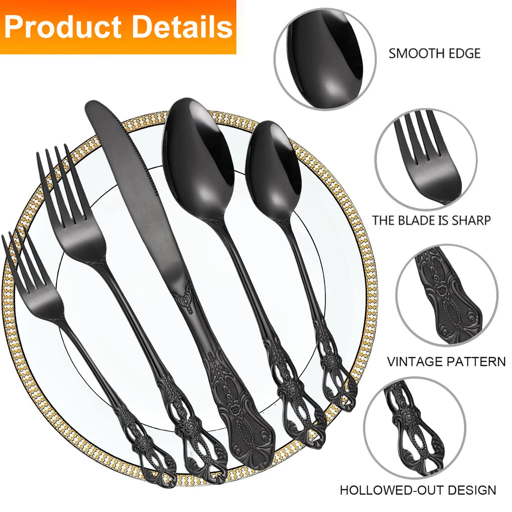 Gorgeous Retro Royal Stainless Steel 20 Pieces Flatware Set, Silverware Set, Anti-rust Stainless Steel Cutlery Set