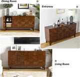 Mid Century Sideboard Buffet Cabinet with Solid Wood Legs