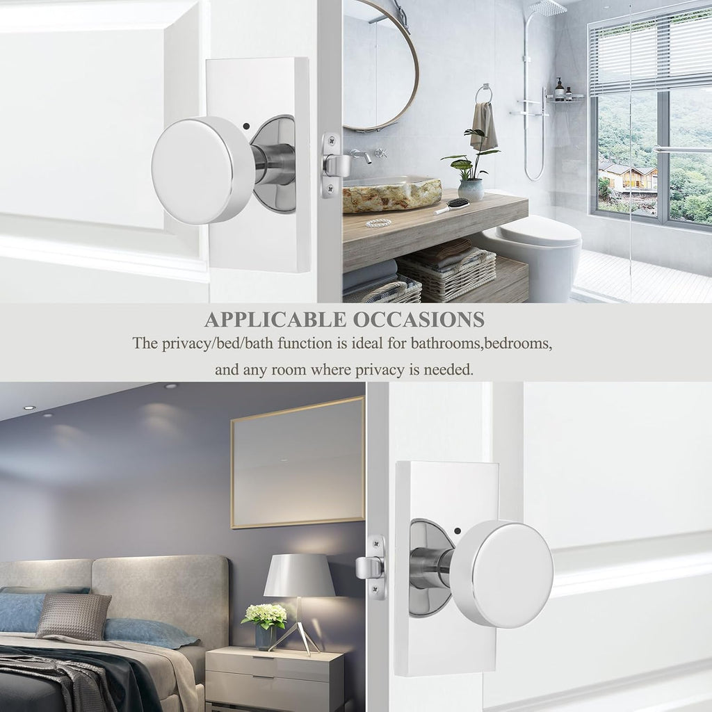 Polished Chrome Door Knobs Privacy Door Knobs Interior with Lock