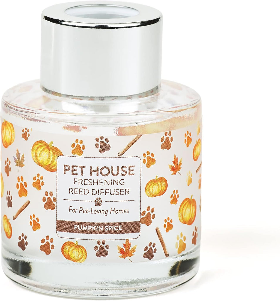 Pet House Pumpkin Spice Diffuser Set - Includes Fall Reed Diffuser, Bamboo Sticks, and Glass Jar - Odor Neutralizer - Set of 16