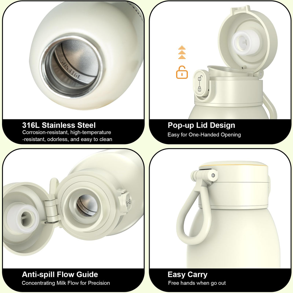Portable Milk Warmer for Night Feeding, Heating for Breastmilk in 2-Min, Milk & Water Bottle Warmer with 18000mAh