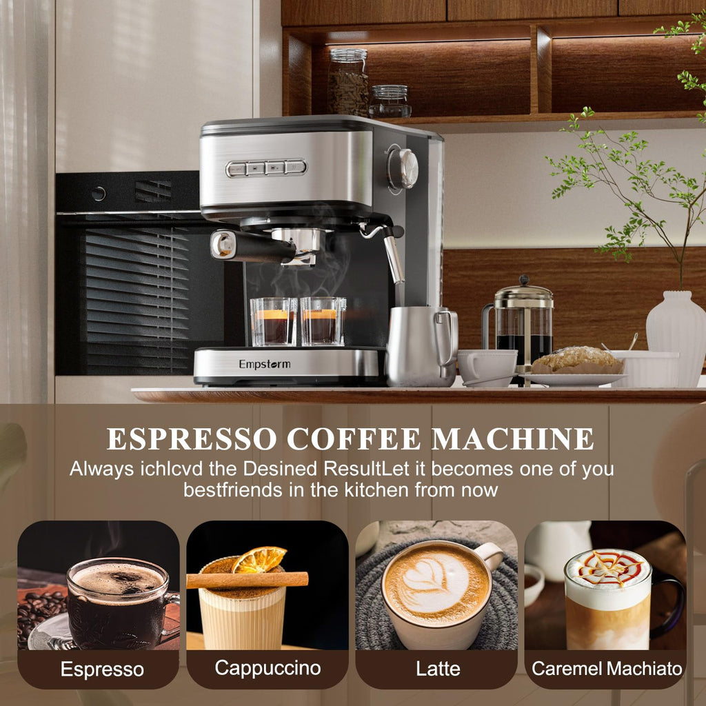 20 Bar Espresso Machine Stainless Steel Cappuccino Machines