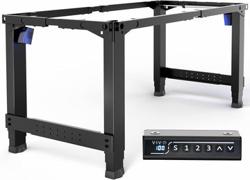 Premium Electric 4-Leg Dual Motor Standing Desk Frame for Table Tops up to 107 x 53 inches and 330 lbs, Memory