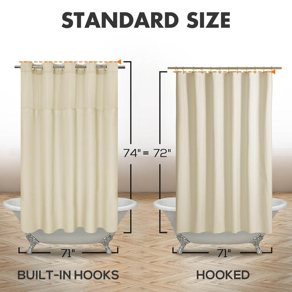 No Hook with Snap-in Liner Set, Linen, 71x74