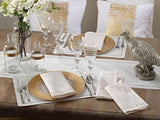Linette Shimmering Hemstitched Tablecloth 65" W x 160" L - Ivory Rectangle Table Cover, Baquets, Wed