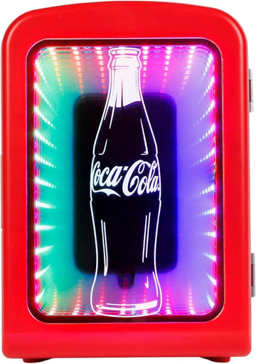 4L / 6-Can Mini Fridge with Multi-Color LED Light - Portable Thermoelectric 12V DC/110V AC Quiet Cooler/Warmer for