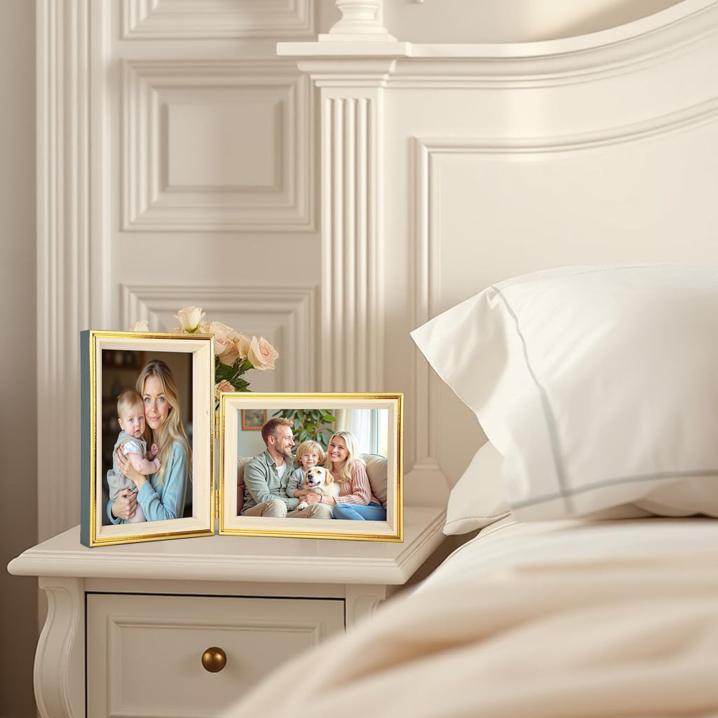 5x7 Double Hinged Picture Frame, College Photo Standing Display