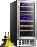 Wine Fridge,15 Inch Wine Cooler Refrigerator Under Counter(41-68°F),28 Bottles B