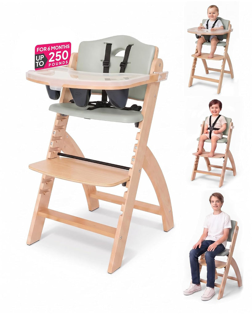 Beyond Junior Convertible Wooden High Chair with Removable Tray