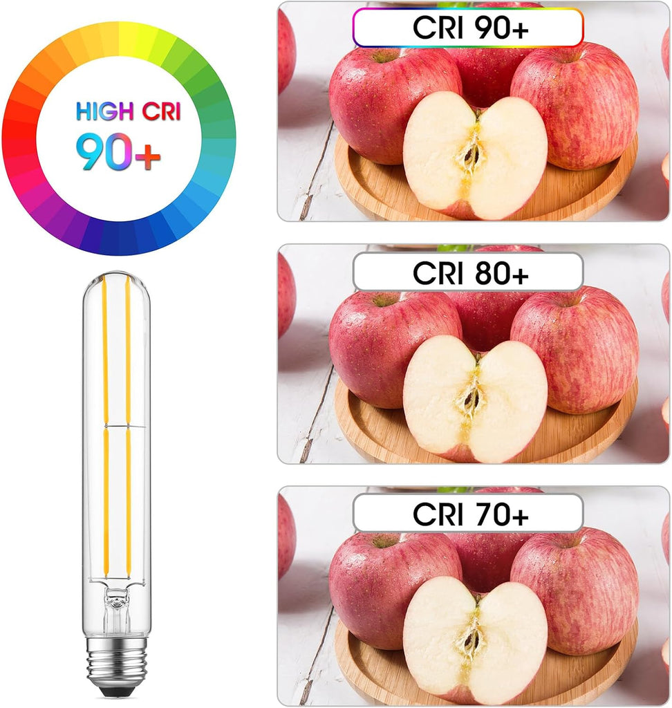 7.3" T10 Tubular LED Light Bulb, 60W Eq, Dimmable, Cool White 4000K, 6-Pack