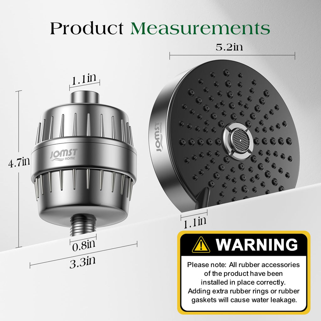 Filtered Shower Head-Shower Head with Filters for Healthier Skin & Hair | 3 Modes High Pressure Shower Heads
