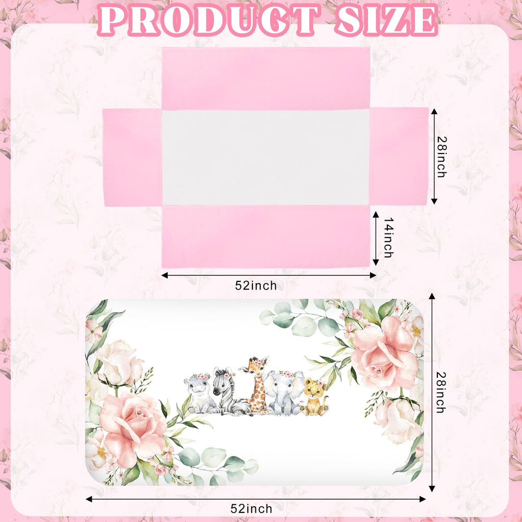 3 Pcs Safari Animals Baby Crib Bedding Set for Girl