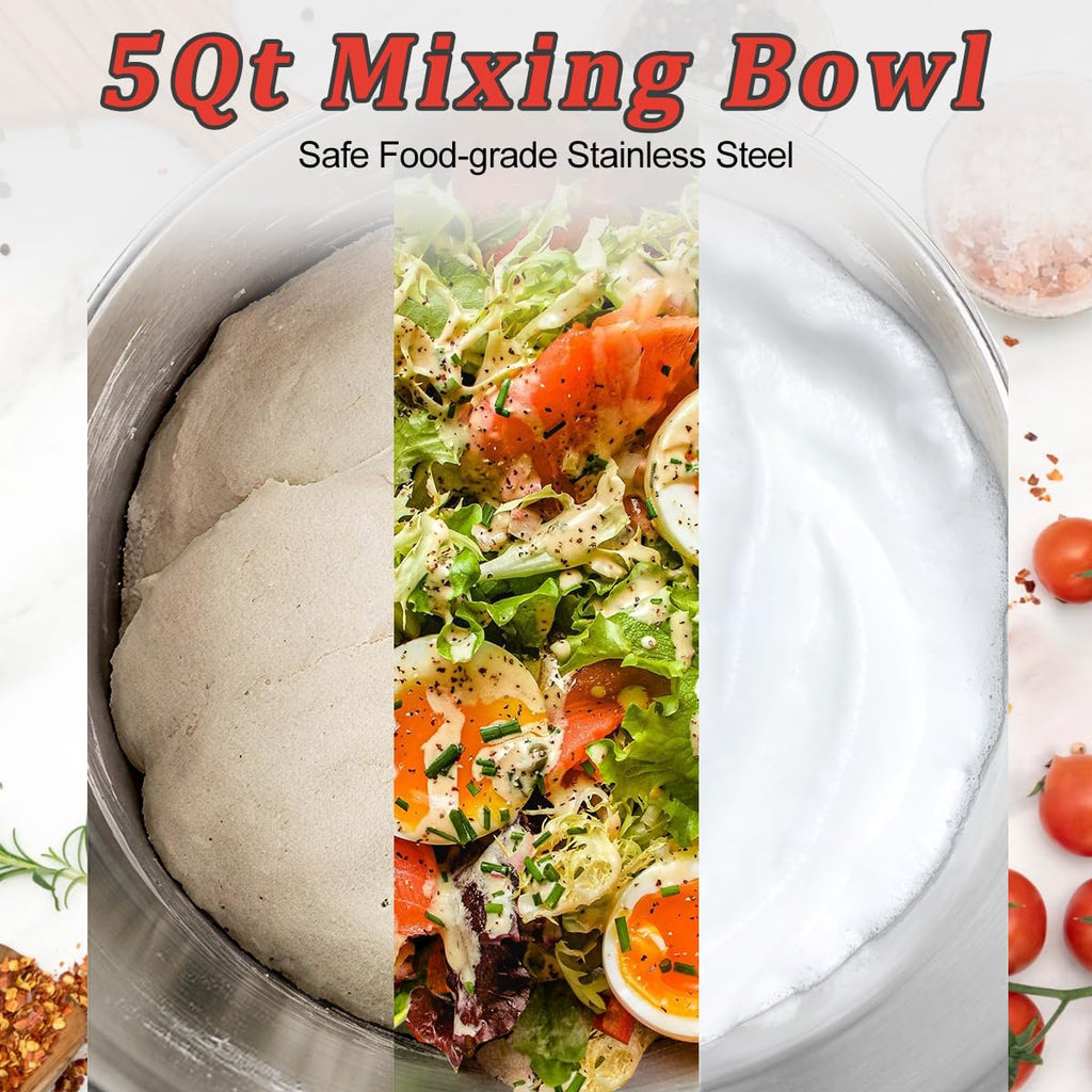 Stand Mixer, Electric Food Mixer with Digital Switch Control, 650W