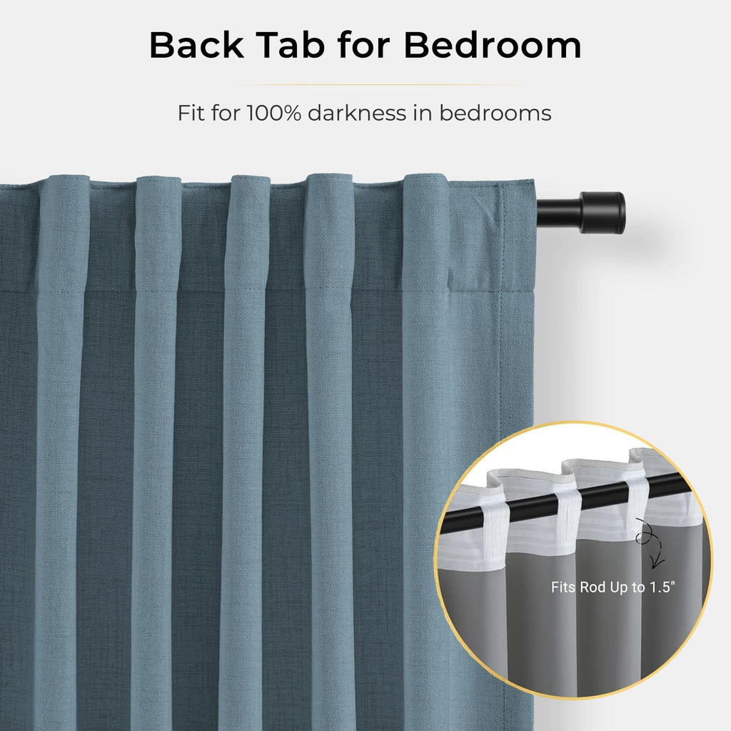 100% Blackout Curtains Black Out Curtain 102 Inch Long