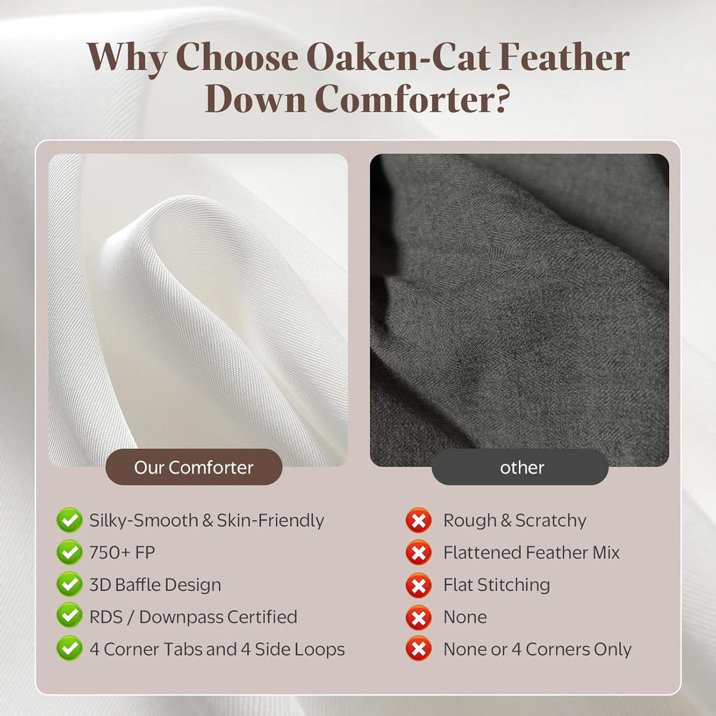 Luxury Down Feather Fiber Comforter Queen