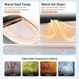 Electric Elongated Smart Heated Toilet Seat with Warm Water, Air Dryer, Feminine and Child Wash, Wireless Remote, Self-Cleaning Stainless Steel Nozzle, Adjustable Water Pressure