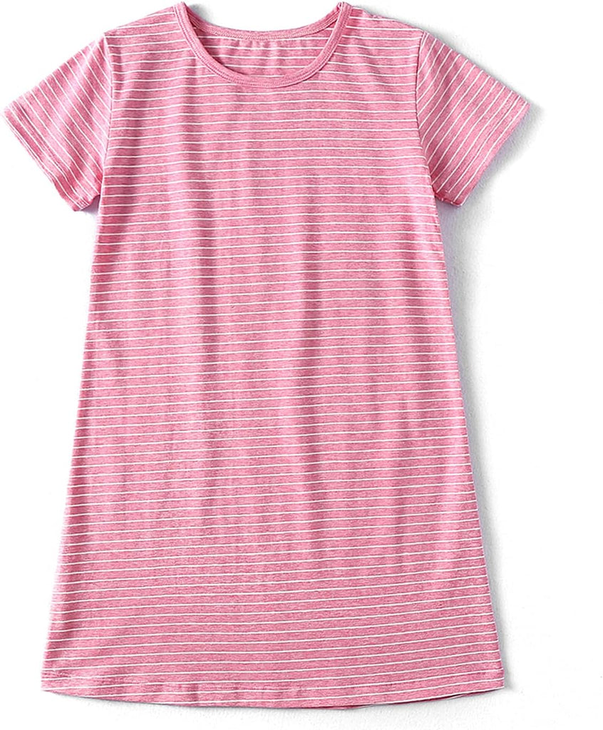 Girl's Stripes Nightgowns Cotton Sleep Shirts Sleepwear Princess Nightdress